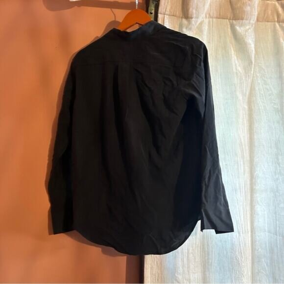 Everlane The Washable Silk Relaxed Shirt Button Down Black Blouse NWT Size 0 - Picture 7 of 9